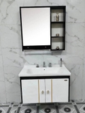 TC172 - Tủ chậu nhựa mặt chậu sứ âm liền khối. KT: 48x80cm