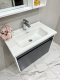 TC2325 - Tủ chậu nhựa PVC, mặt chậu sứ âm liền khối. kích thước 47x70cm