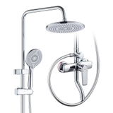STAR02 - Combo phòng tắm cao cấp, Bồn cầu xịt rửa thông minh, bàn đá liền mép 2 tầng trắng vân mây.