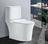 KA6025 - Bồn cầu liền khối trắng, men nano tuyết chống bám dính, nắp UF chông xước, bộ xả cao cấp, nước xả mạnh và êm.