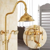 SC3330 - Sen cây cổ điển mạ vàng tay đá cao cấp