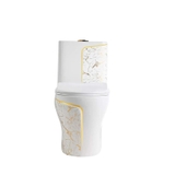 KA605 - Bồn cầu liền khối sứ nung tráng men nano trắng vàng cao cấp