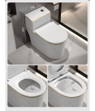 KA602 - Bồn cầu liền khối sứ nung tráng men trắng vàng cao cấp