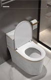 KA602 - Bồn cầu liền khối sứ nung tráng men trắng vàng cao cấp