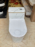 KA602 - Bồn cầu liền khối sứ nung tráng men trắng vàng cao cấp