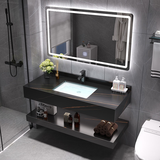 NT12 - Bàn đá đôi chống xước, bề mặt nhám kết hợp chậu sứ âm(Chưa bao gồm gương và vòi)