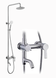 WIN01 - Combo trọn bộ phòng tắm, bồn cầu liền khối, chậu sứ treo, sen cây inox tròn...