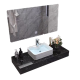 WIN19 - Combo trọn bộ phòng tắm, bồn cầu liền khối,  bàn đá 1 tầng chậu sứ nổi, sen cây bàn phím ghi xám.........