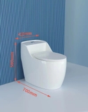 KA6009 - Bồn cầu trứng liền khối trắng, men nano chống bám dính, bộ xả cao cấp, nước xả mạnh và êm.