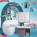 KANAX24 - Combo trọn bộ phòng tắm, tủ chậu nhựa, tủ gương led cảm ứng cao cấp