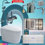 KANAX38 - Combo phòng tắm, bồn cầu thông minh, tủ chậu nhựa, sen cây bàn phím...