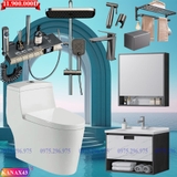 KANAX43 - Combo trọn bộ phòng tắm, tủ chậu nhựa kt 60cm, sen cây hiển thị nhiệt độ...