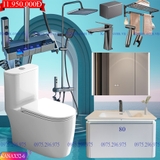KANAX52 - Combo trọn bộ phòng tắm cao cấp có tủ chậu nhựa (10-15tr)