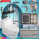 KANAX57B - Combo trọn bộ phòng tắm cao cấp, tủ chậu nhựa, bồn cầu men nano tuyết