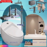 KANAX60 - Combo trọn bộ phòng tắm, tủ chậu nhựa, bồn cầu trứng men nano tuyết