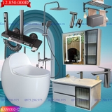 KANAX62 - Combo phòng tắm cao cấp, tủ chậu nhựa, sen cây nhiệt độ cao cấp