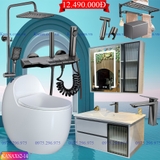 KANAX62 - Combo phòng tắm cao cấp, tủ chậu nhựa, sen cây nhiệt độ cao cấp