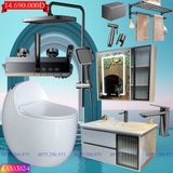 KANAX62 - Combo phòng tắm cao cấp, tủ chậu nhựa, sen cây nhiệt độ cao cấp