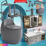 KANAX63-1 - Combo trọn bộ phòng tắm. tủ chậu nhựa cao cấp