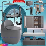 KANAX65A - Combo trọn bộ phòng tắm cao cấp, tủ chậu 2 tầng