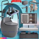 KANAX65B - Combo trọn bộ phòng tắm, tủ chậu 2 tầng cao cấp