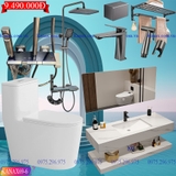 KANAX69 - Combo trọn bộ phòng tắm bình dân, bàn đá chống xước 2 tầng