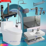 KANAX71B - Combo trọn bộ phòng tắm, bồn cầu trứng, bàn đá liền mép chống xước 2 tầng