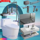 KANAX71B - Combo trọn bộ phòng tắm, bồn cầu trứng, bàn đá liền mép chống xước 2 tầng