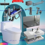 KANAX71B - Combo trọn bộ phòng tắm, bồn cầu trứng, bàn đá liền mép chống xước 2 tầng