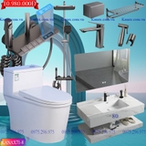 KANAX71B - Combo trọn bộ phòng tắm, bồn cầu trứng, bàn đá liền mép chống xước 2 tầng
