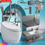 KANAX73B - Combo trọn bộ phòng tắm, bồn cầu trứng mới, bàn đá liền mép 2 tầng