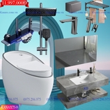 KANAX73B - Combo trọn bộ phòng tắm, bồn cầu trứng mới, bàn đá liền mép 2 tầng