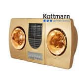 K2B-HW-G - Đèn sưởi nhà tắm Kottmann 2 bóng có quạt
