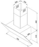 Máy hút khử mùi cao cấp Sevilla SV-70K3. Kích thước 700 x 360 x  (700-1040)mm (DxRxC)