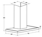 Máy hút khử mùi cảm ứng vẫy tay dày 4cm Sevilla SV-70T4. Kích thước 700 x 360 x  (700-1040)mm (DxRxC)
