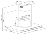 Hút mùi độc lập sevilla SVDL90T. Kích thước 900 x 600 x (600-1200)mm {RxDxC}