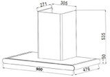 Máy hút khử mùi cảm ứng cao cấp Sevilla SV-TK90. Kích thước 900 x 360 x  (700-1040)mm (DxRxC)