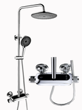 CB21 - Combo trọn bộ phòng tắm, bồn cầu liền khối, tủ chậu nhôm đen, sen cây nhiệt độ..