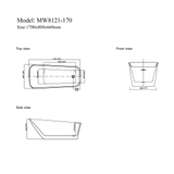 MW8121-170 - Bồn tắm ngâm cao cấp, chất liệu Acrylic. Kích thước: 1700 x 800 x 660 (mm)