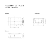 MW8123-180.2MS - Bồn tắm massager cao cấp, chất liệu Acrylic. Kích thước: 1800 x 1200 x 700(mm)