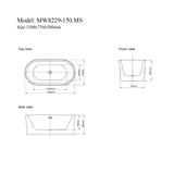 MW8229-150MS - Bồn tắm massager cao cấp, chất liệu Acrylic. Kích thước:  1500 x 750 x 580(mm)