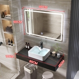 BÀN ĐÁ ĐƠN NHÂN TẠO CHỐNG XƯỚC 1 TẦNG KẾT HỢP CHẬU NỔI VÀ GƯƠNG LED BD23 