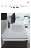 TC199 - Tủ chậu nhựa, mặt chậu sứ liền khối kết hợp tủ gương led cao cấp