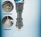 Chậu bếp 1 hố chống bám dính cao cấp CH01. Kèm thớt gỗ và rổ inox, phụ kiện thoát nước cao cấp