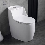 KA6009 - Bồn cầu trứng liền khối trắng, men nano chống bám dính, bộ xả cao cấp, nước xả mạnh và êm.