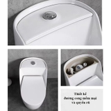 KA6009 - Bồn cầu trứng liền khối trắng, men nano chống bám dính, bộ xả cao cấp, nước xả mạnh và êm.