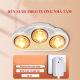 SK03 - Đèn sưởi treo tường nhà tắm 3 bóng cong cao cấp