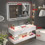 NT11 - Bàn đá đôi chống xước, bề mặt nhám kết hợp chậu sứ âm(Chưa bao gồm gương và vòi)