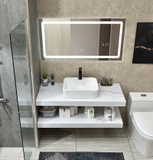 NT11N-80 - Bàn đá 2 tầng chống xước, bề mặt nhám kết hợp chậu sứ nổi