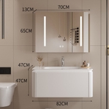 TC2023 - Tủ chậu khe sáng, mặt chậu sứ liền mép cao cấp